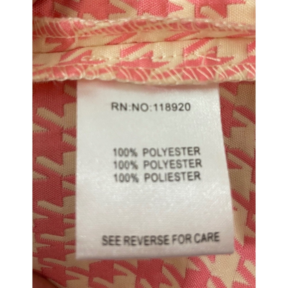 Lucy Paris Pink Houndstooth Sleeveless Shift Dress‎ Womens Large Preppy Retro - Picture 4 of 5
